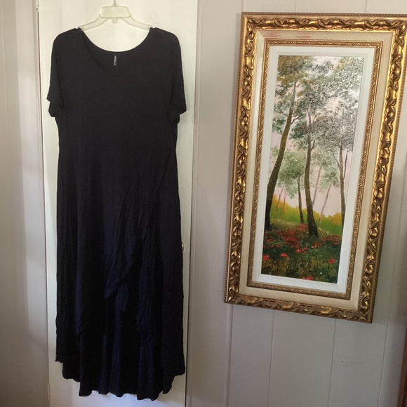 Ayifu Black Hi~Lo Faux Wrap Knit Dress Size 3XL - Picture 1 of 4